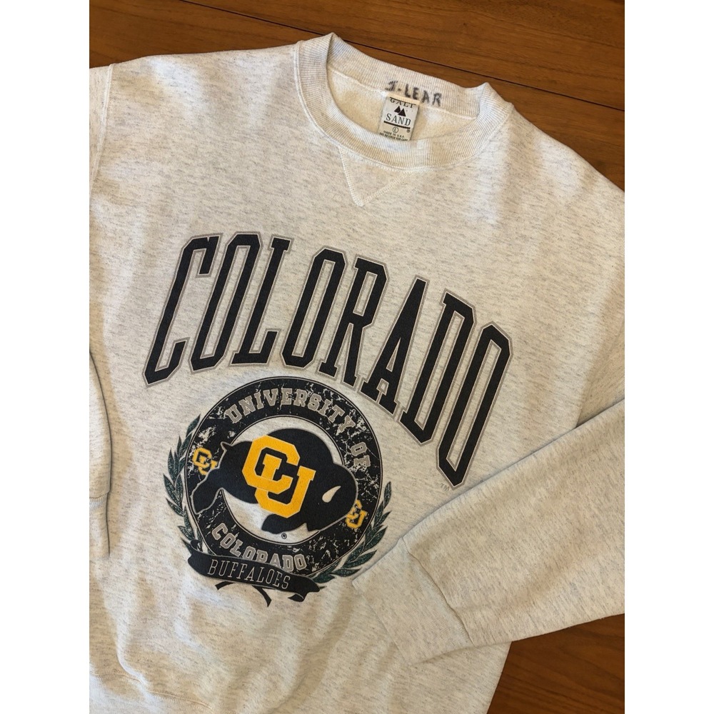 Vintage 90s University Of Colorado Buffaloes Sweatshirt Size L USA Made Crewneck